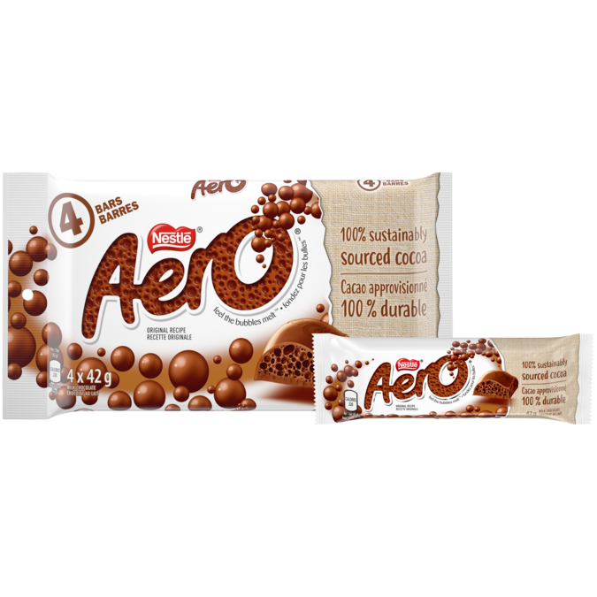 AERO Chocolat au lait - Paquet de 4 barres