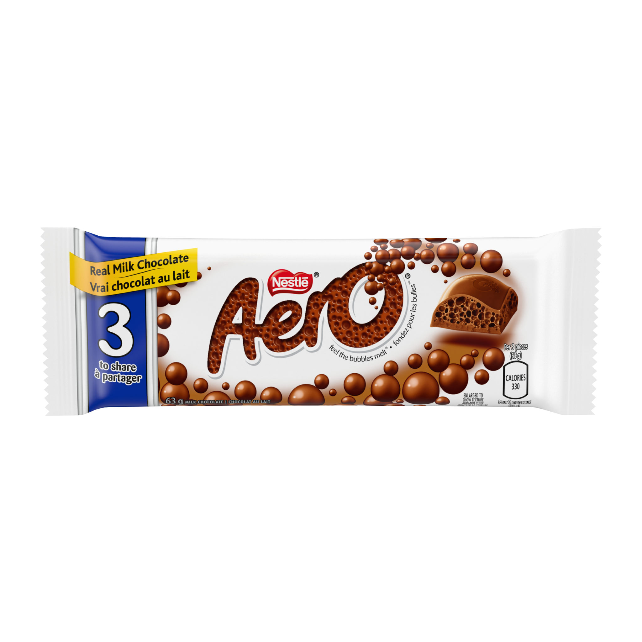 AERO Chocolat au lait - Format partage - 3 morceaux