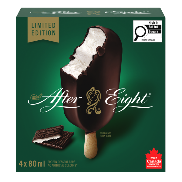 AFTER EIGHT Barres de dessert glacé 4 x 80ml