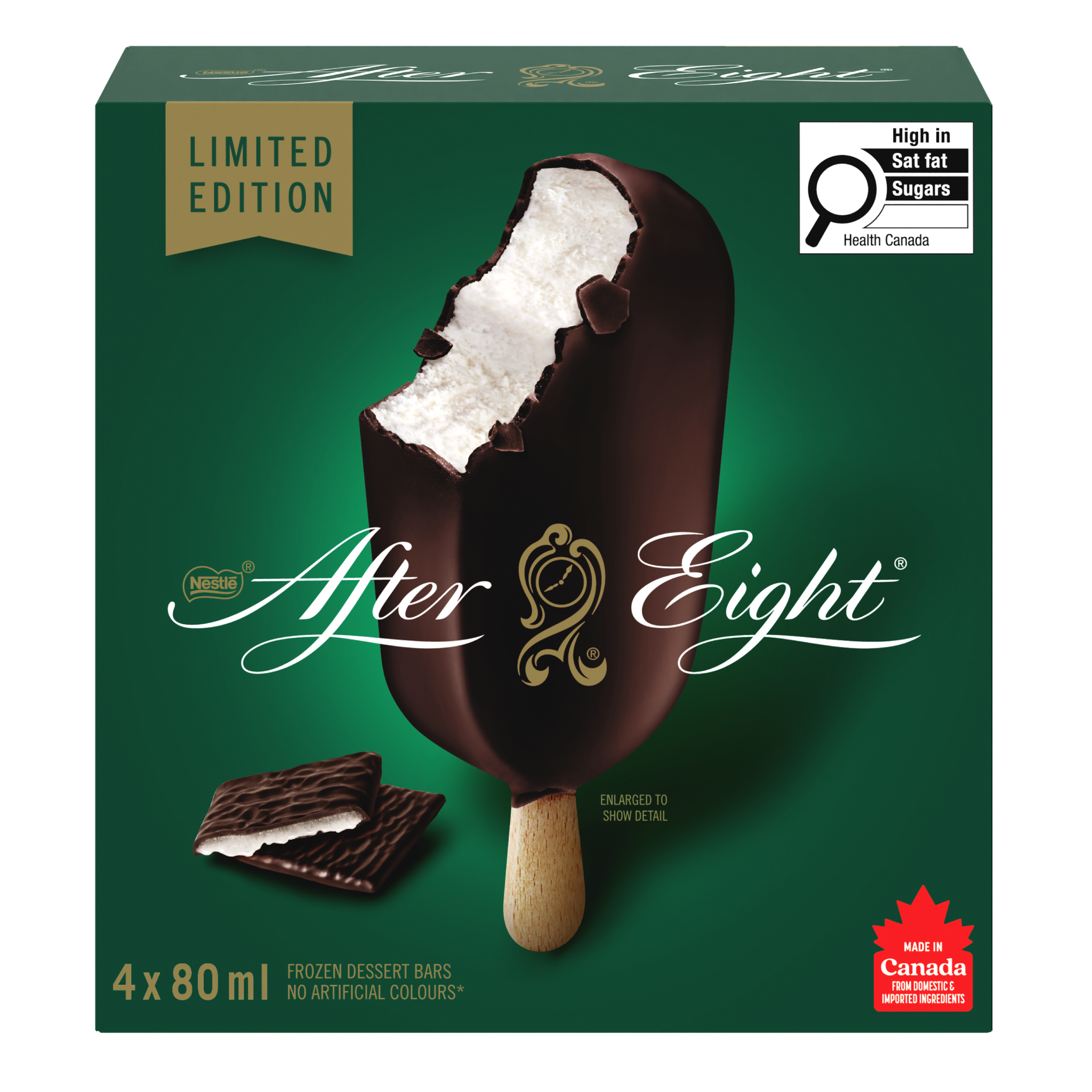 AFTER EIGHT Barres de dessert glacé 4 x 80ml