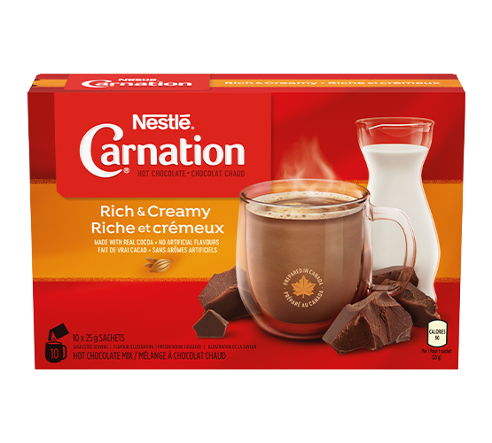 Chocolat chaud CARNATION riche et crémeux