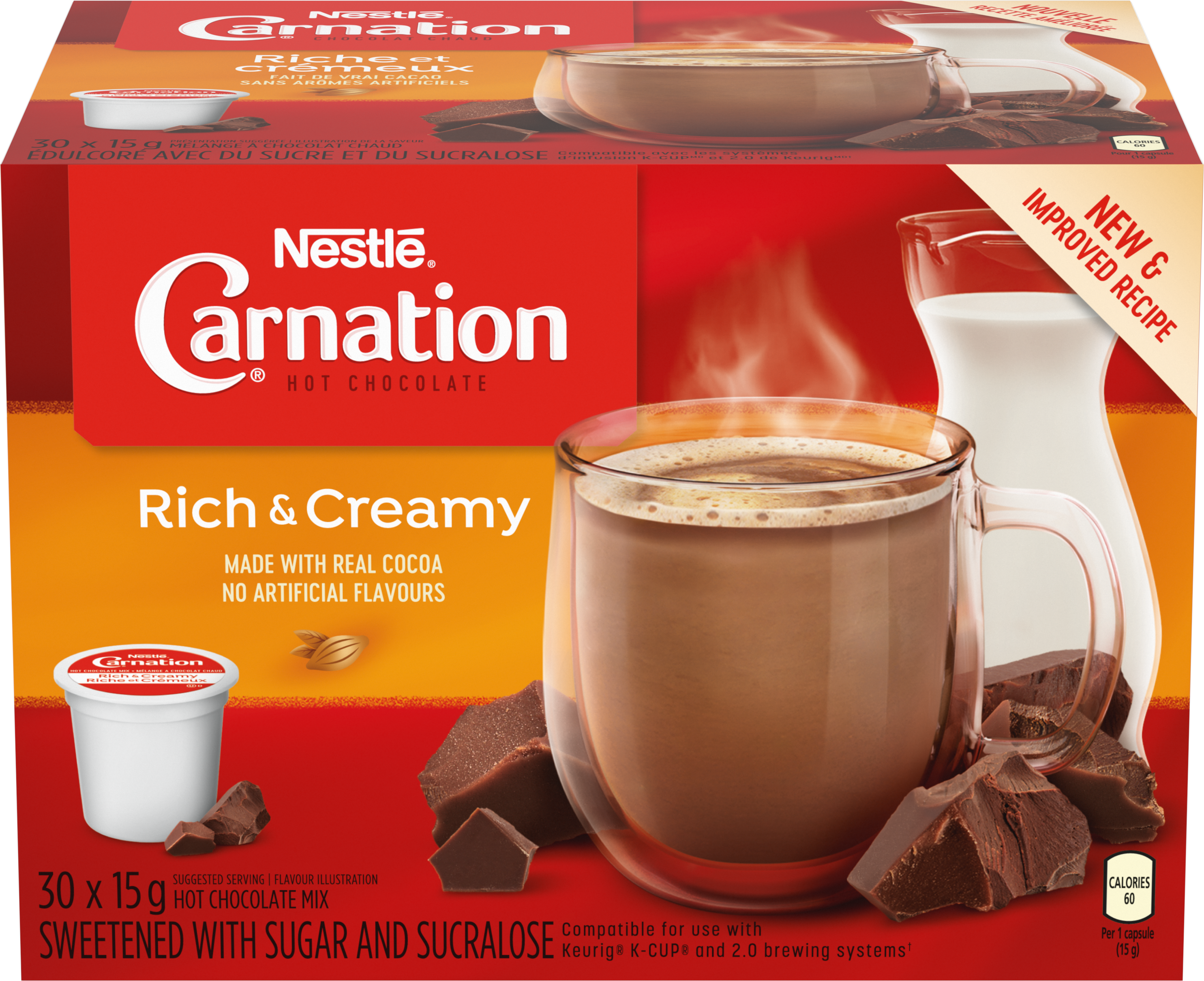 CARNATION chocolat chaud Riche et crémeux 30 Capsules