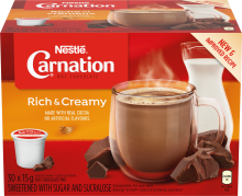 CARNATION chocolat chaud Riche et crémeux 30 Capsules