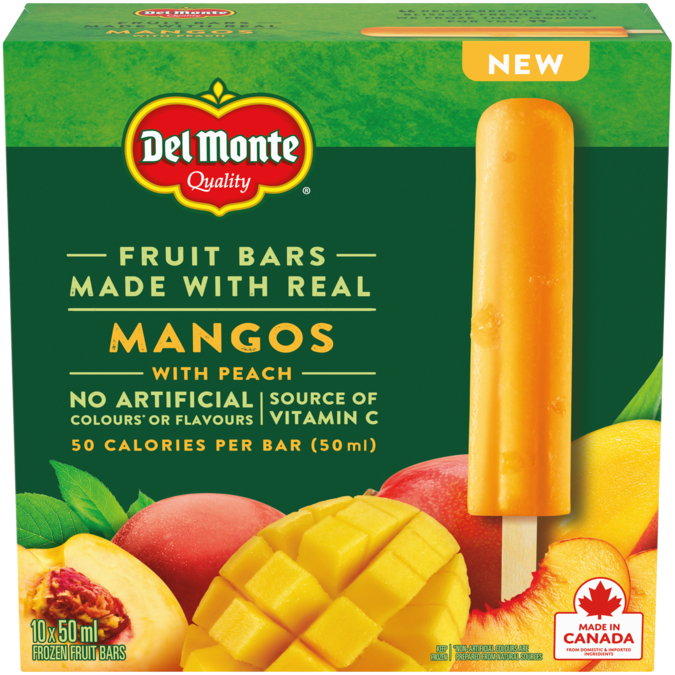 Les barres glacées aux fruits DEL MONTE Mangues
