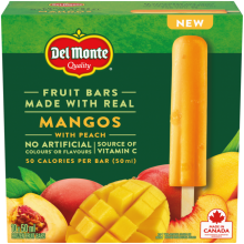 Les barres glacées aux fruits DEL MONTE Mangues