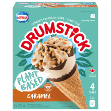  DRUMSTICK d'origine végétale, Caramel, boîte de 4 x 120 ml