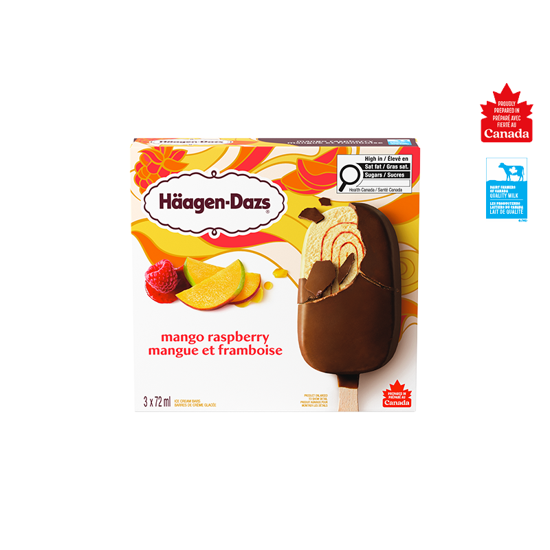 HÄAGEN-DAZS Barres de crème glacée Mangue et framboise