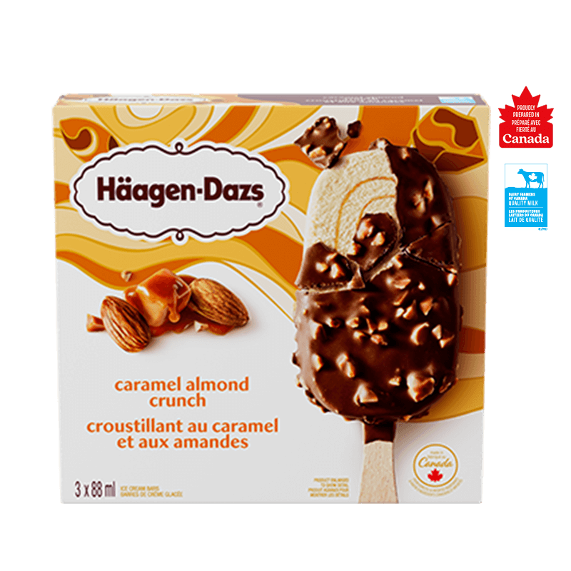 Barres Croustillant au caramel et aux amandes