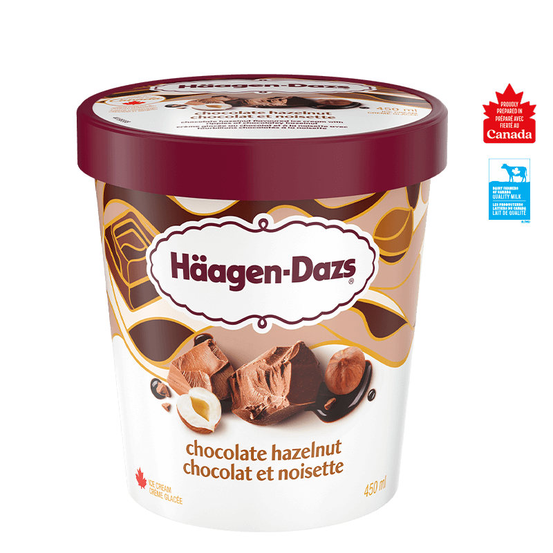 Contenant de crème glacée Chocolat et noisette