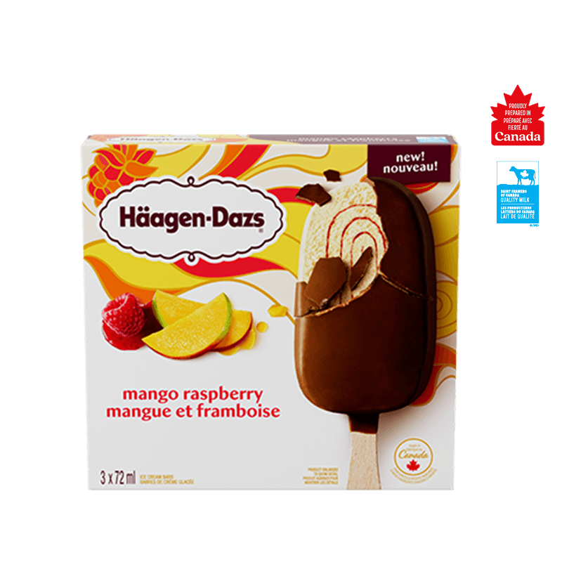 Barres de crème glacée Mangue et framboise