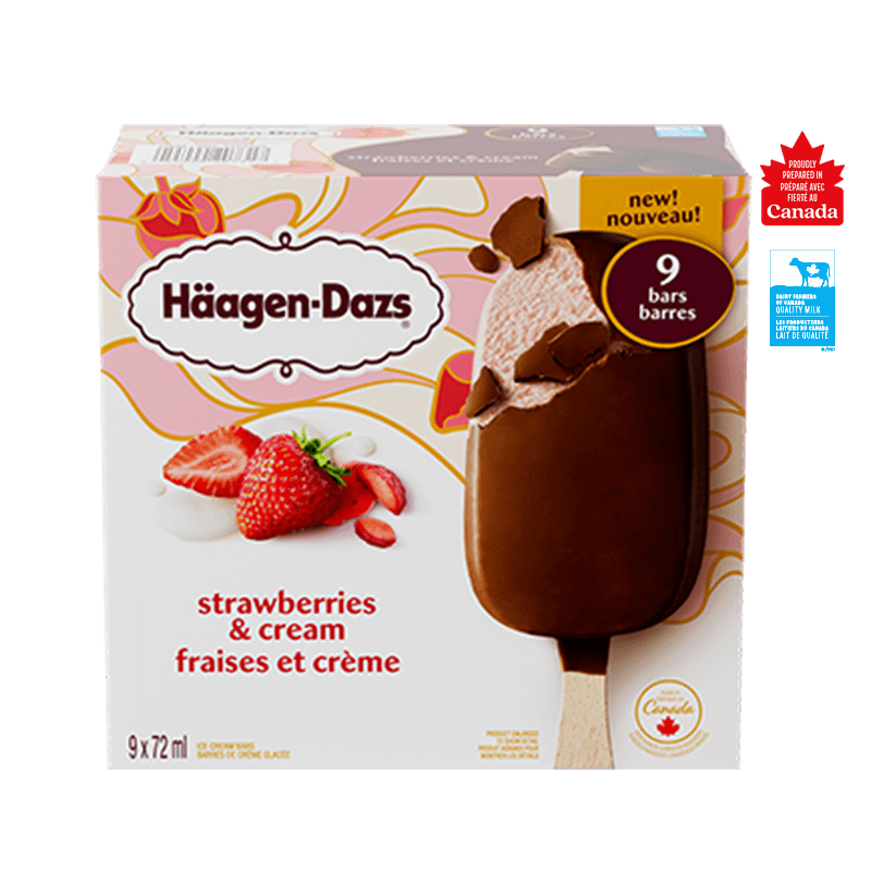 Barres de crème glacée Fraises et crème