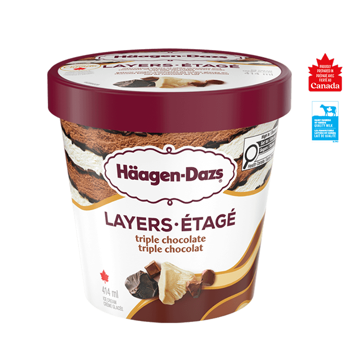 Crème glacée triple chocolat EXTRÄAZ étagée