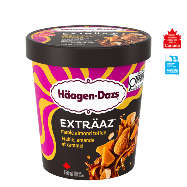 HAAGEN-DAZS Crème glacée EXTRÄAZ Érable, amande et caramel