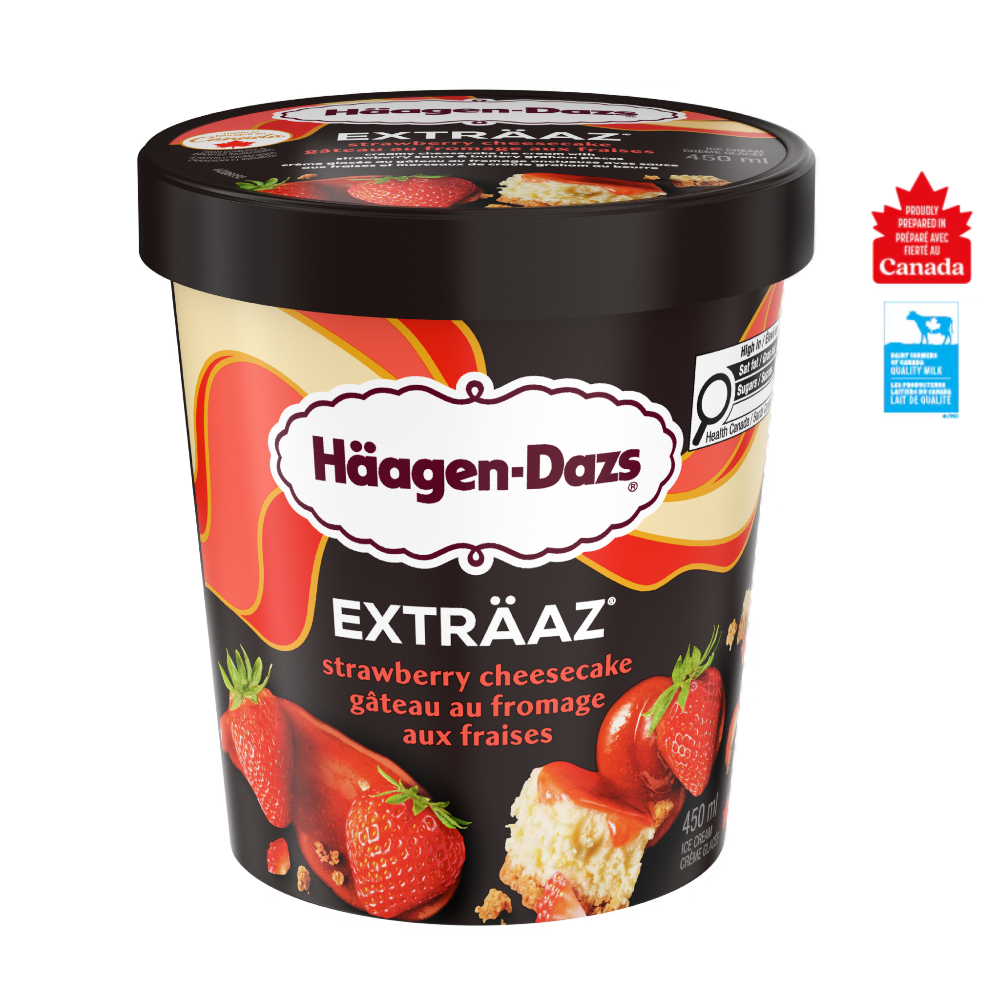HÄAGEN-DAZS EXTRÄAZ Gâteau au fromage aux fraises Crème glacée