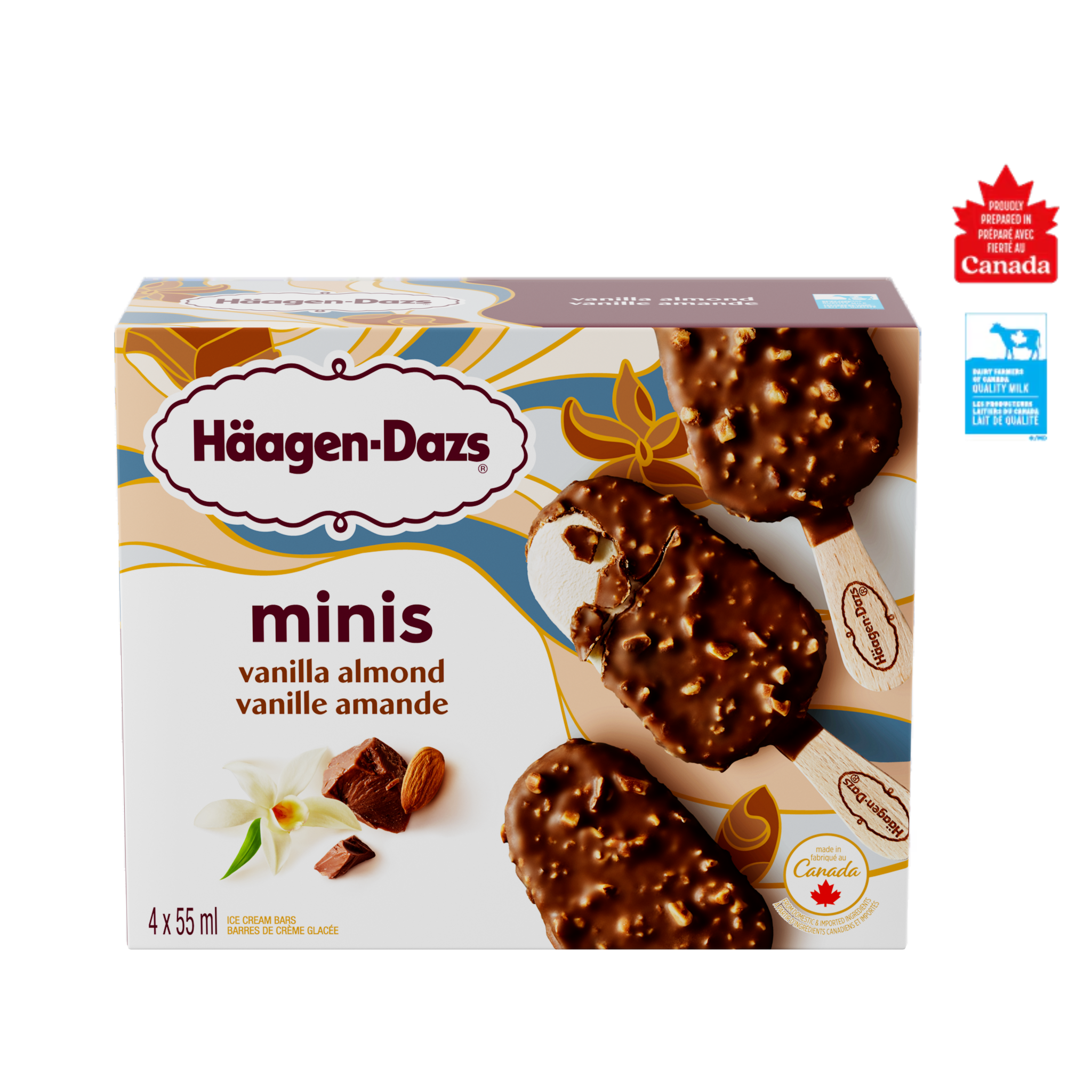 HÄAGEN-DAZS Miniatures Vanille amande Barres de crème glacée