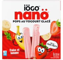 iÖGO® nanö Pops au yogourt glacé Fraise et banane 8x50ml