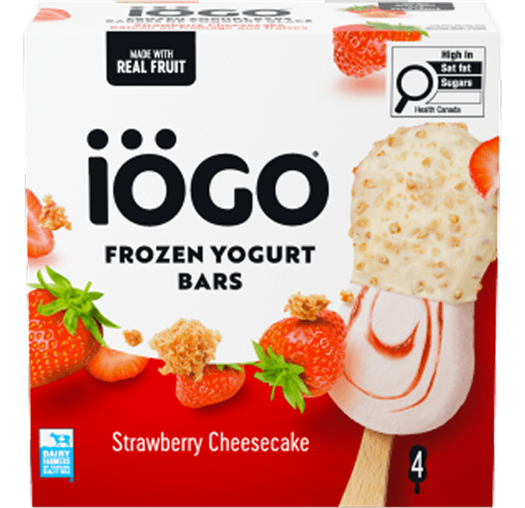 iÖGO Barres de yogourt glacé Gâteau fromage aux fraises