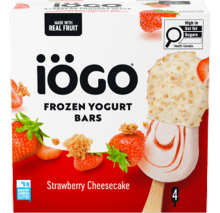 iÖGO Barres de yogourt glacé Gâteau fromage aux fraises