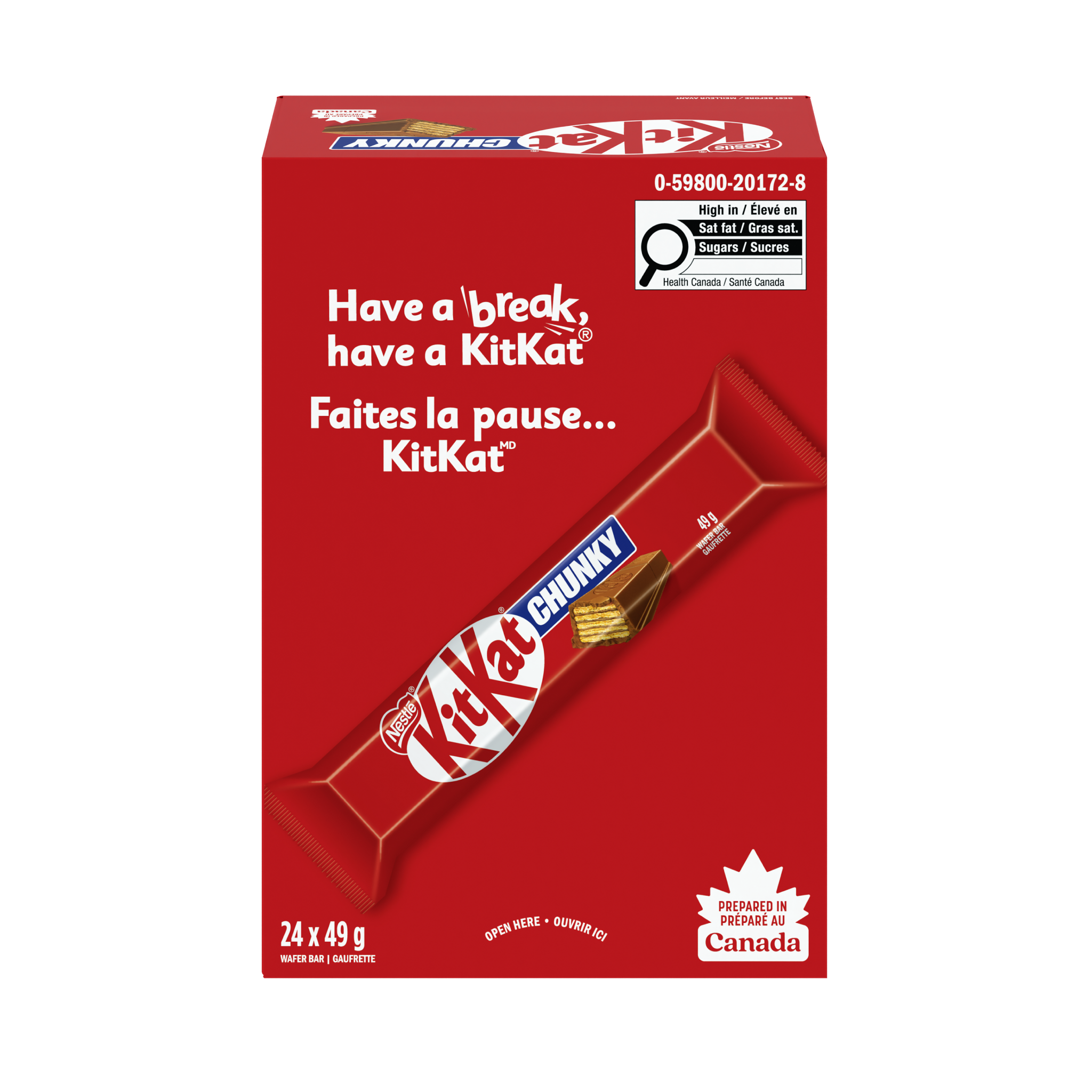 Chocolat au lait NESTLÉ KITKAT Chunky, emb. de 24