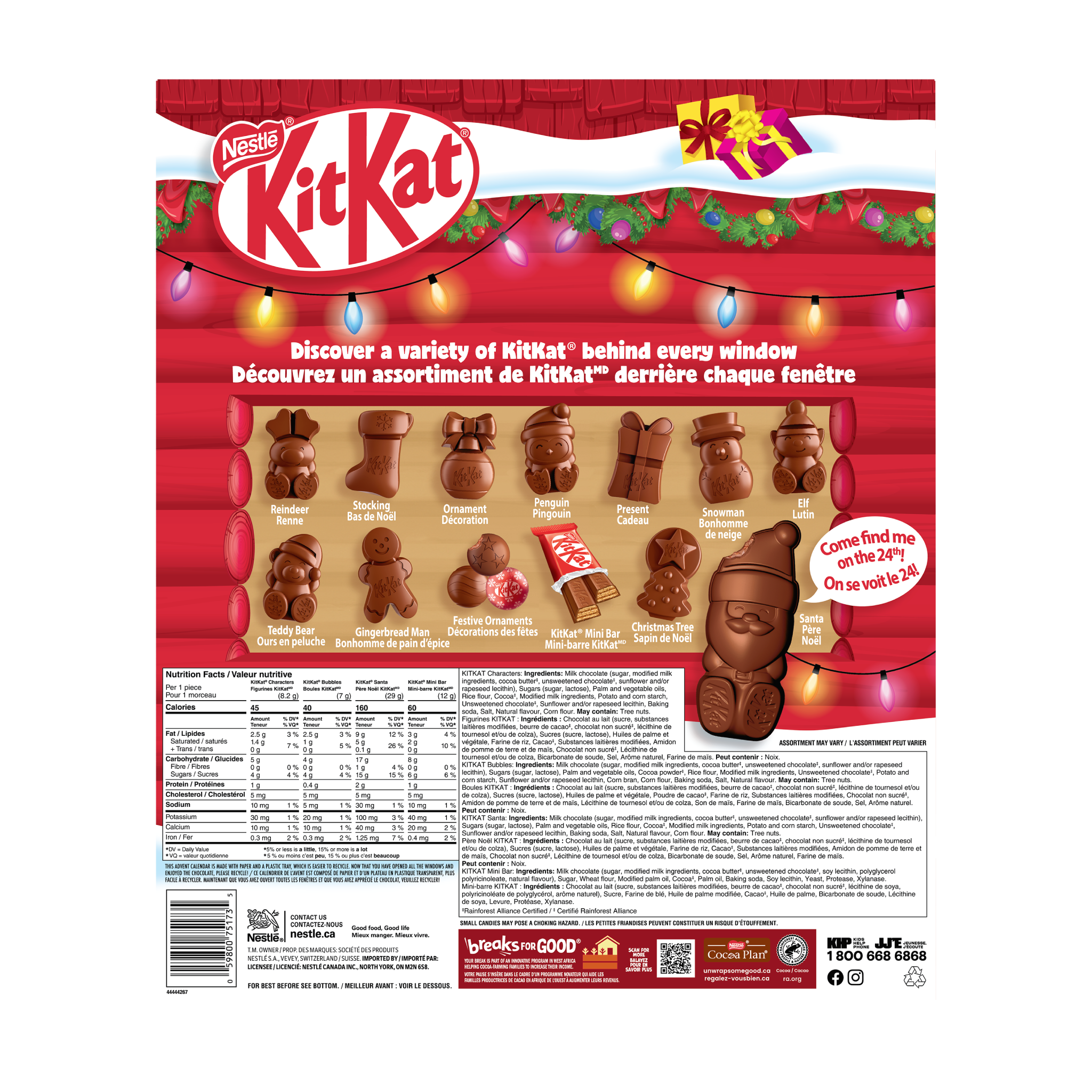 Calendrier avent atelier père Noël KITKAT