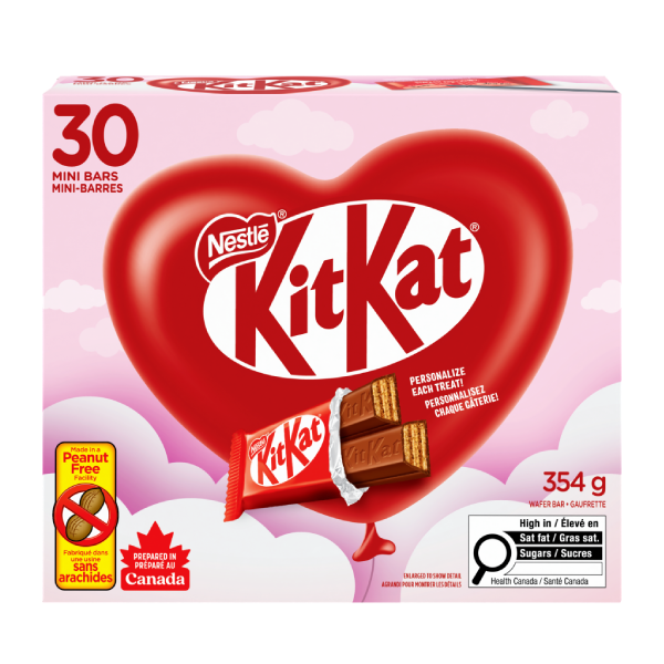 Minis St-Valentin, Choc. au lait, sans arach.