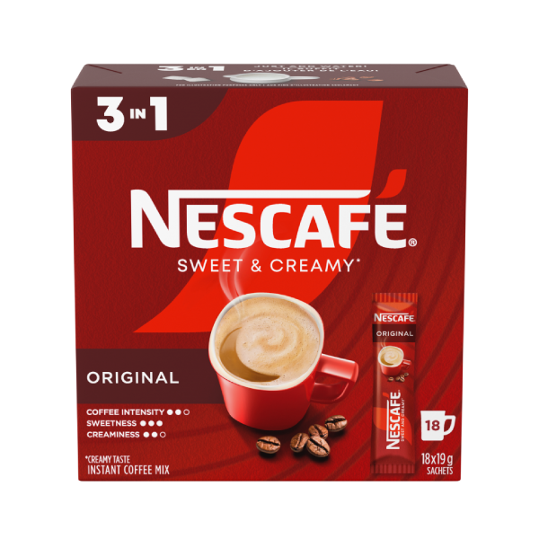 NESCAFÉ Mélange à café instantané Crémeux et sucré 18 x 19 g