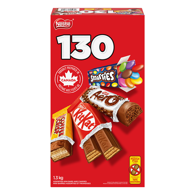 Mini-barres et friandises KITKAT, AERO, SMARTIES et COFFEE CRISP