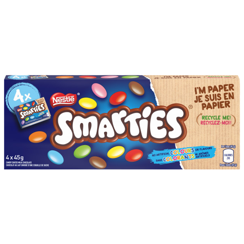 SMARTIES chocolat au lait et coquille de sucre 4 x 45 g