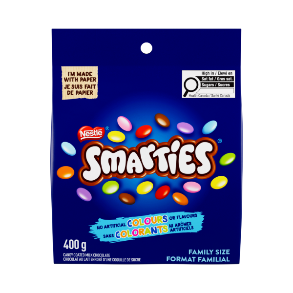 SMARTIES Chocolat au lait et coquille sucrée 400 g