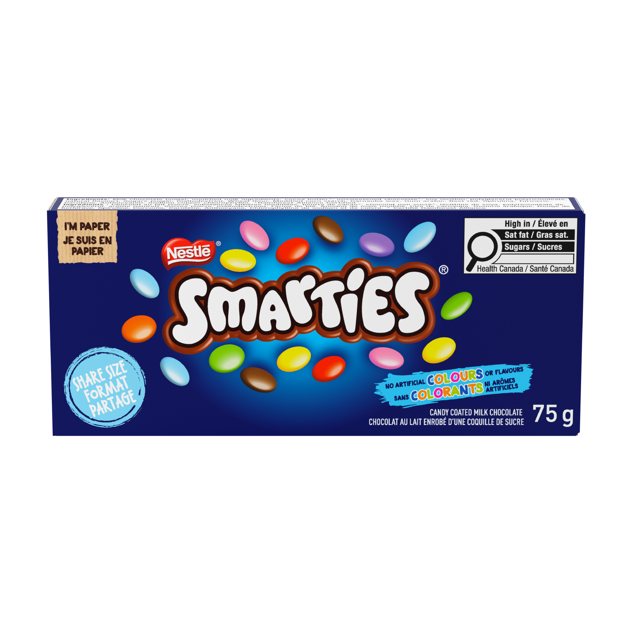 SMARTIES Chocolat au lait enrobé d'une coquille de sucre 75g