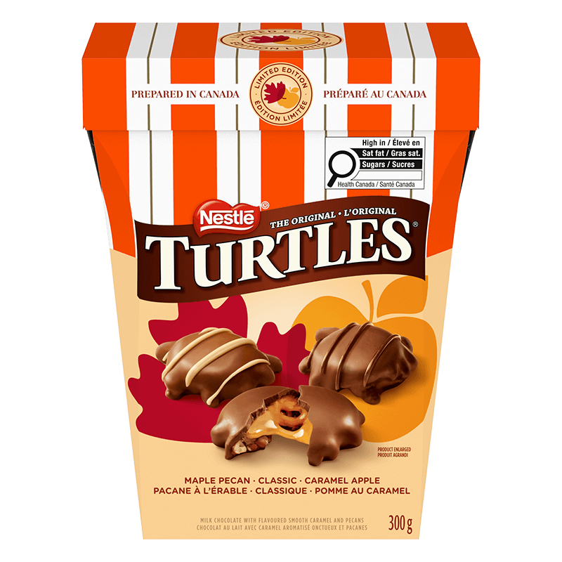 TURTLES Coffret-cadeau, Classique, Pomme caramel, Érable et pacanes