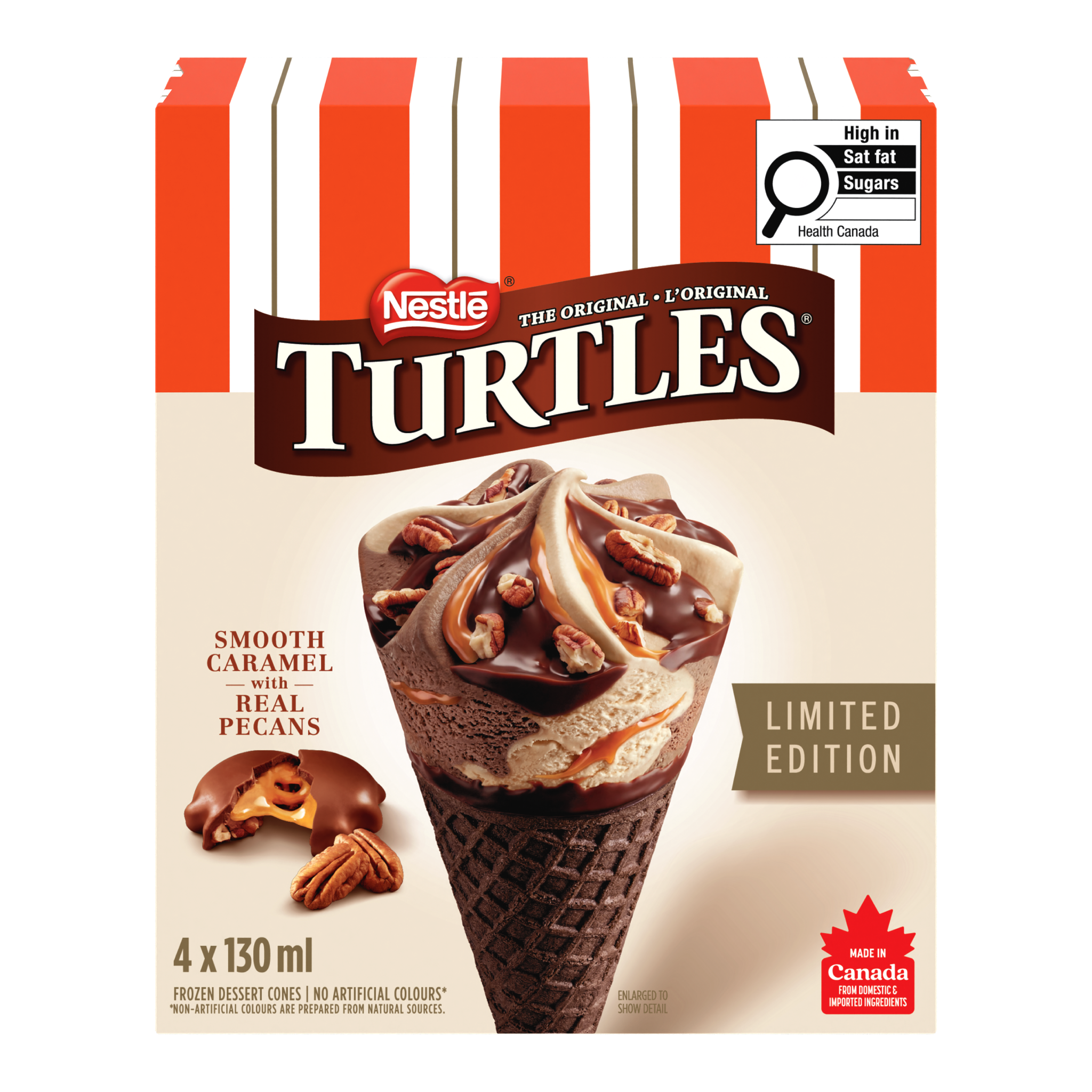 TURTLES Cornets de dessert glacé édition limitée 4x130ml