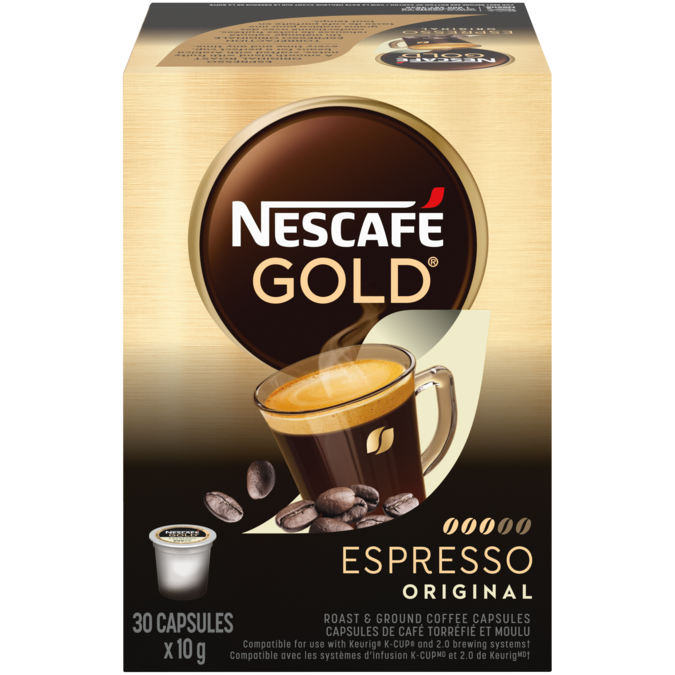 NESCAFÉ GOLD Espresso Original, Roast & Ground Coffee Capsules 30 x 10 g