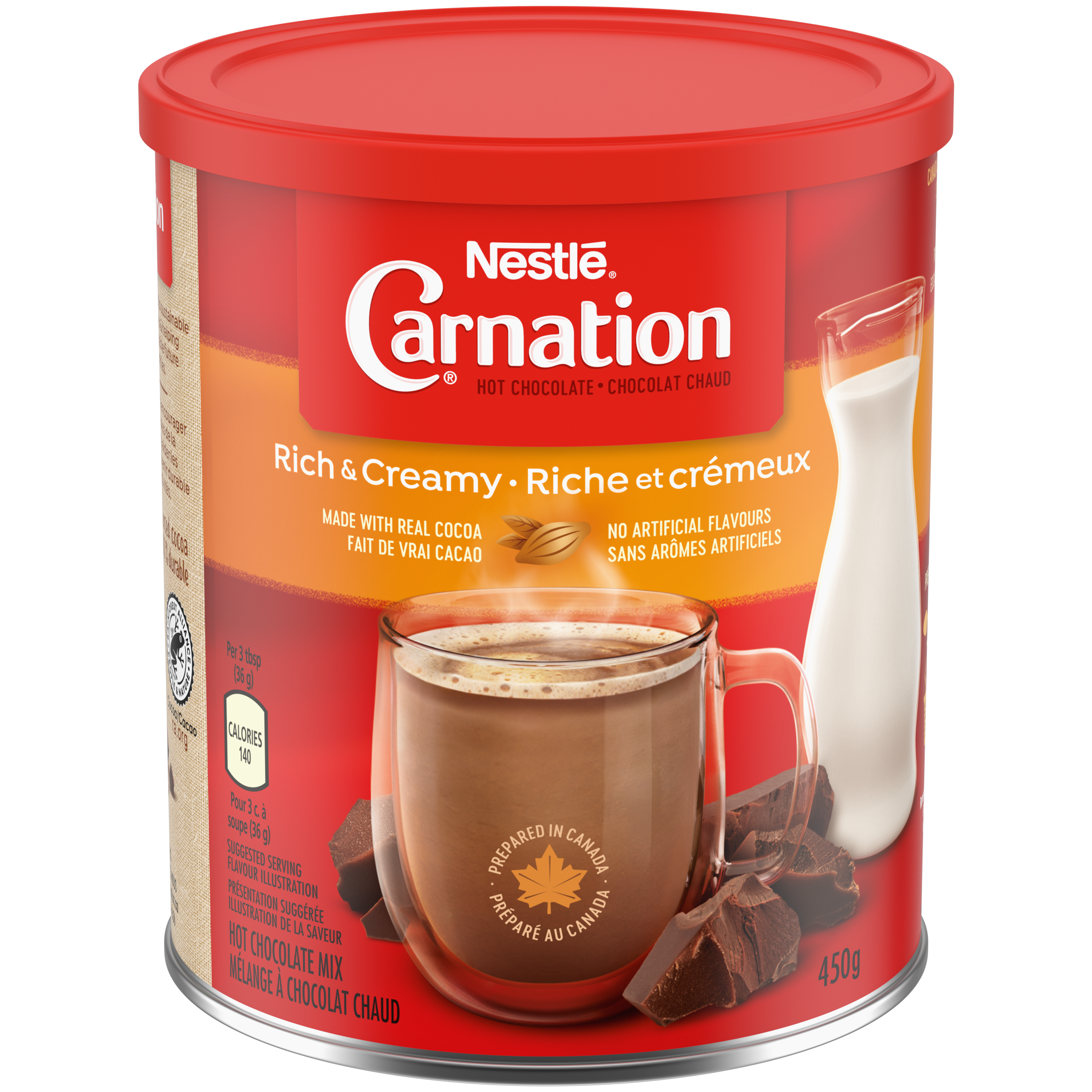 NESTLÉ CARNATION Rich and Creamy Hot Chocolate, 450 g Canister 