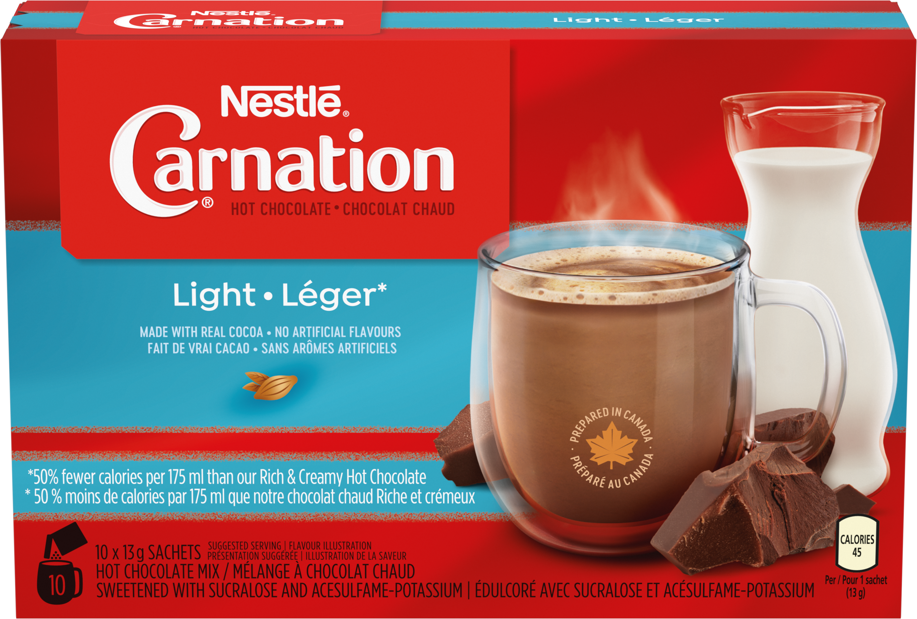 NESTLÉ CARNATION Light Hot Chocolate, 10-Pack