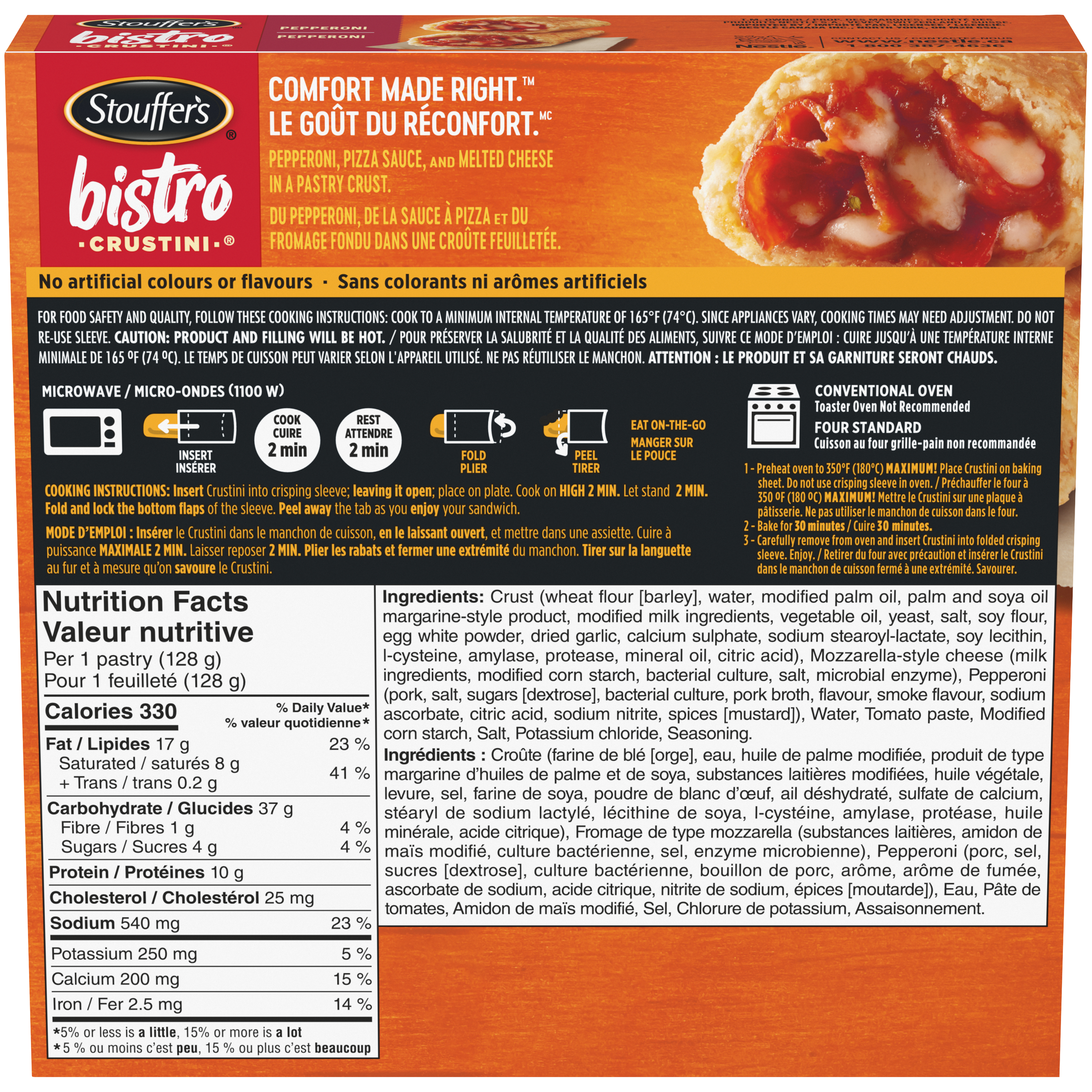 STOUFFER'S Bistro Crustini Pepperoni back