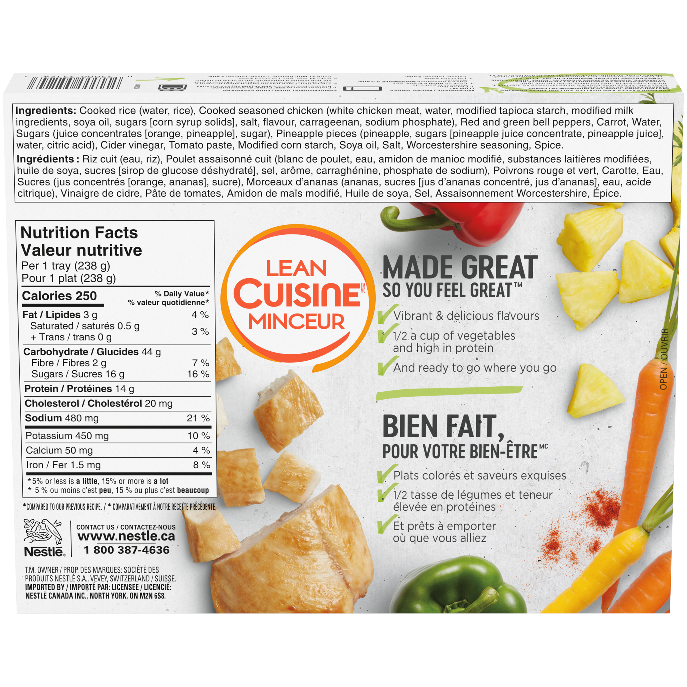 LEAN CUISINE Sweet and Sour Chicken back