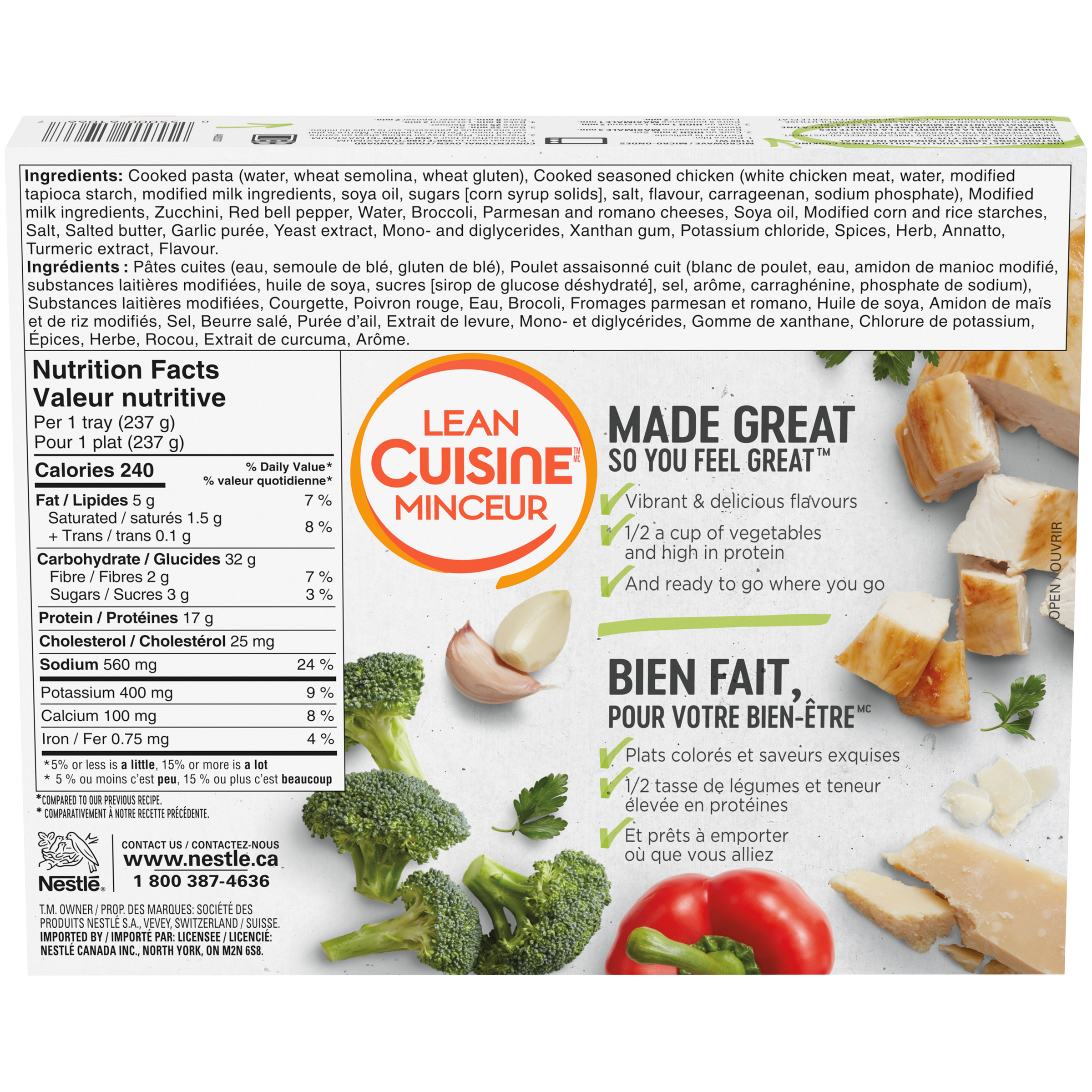 LEAN CUISINE Chicken Fettuccine back