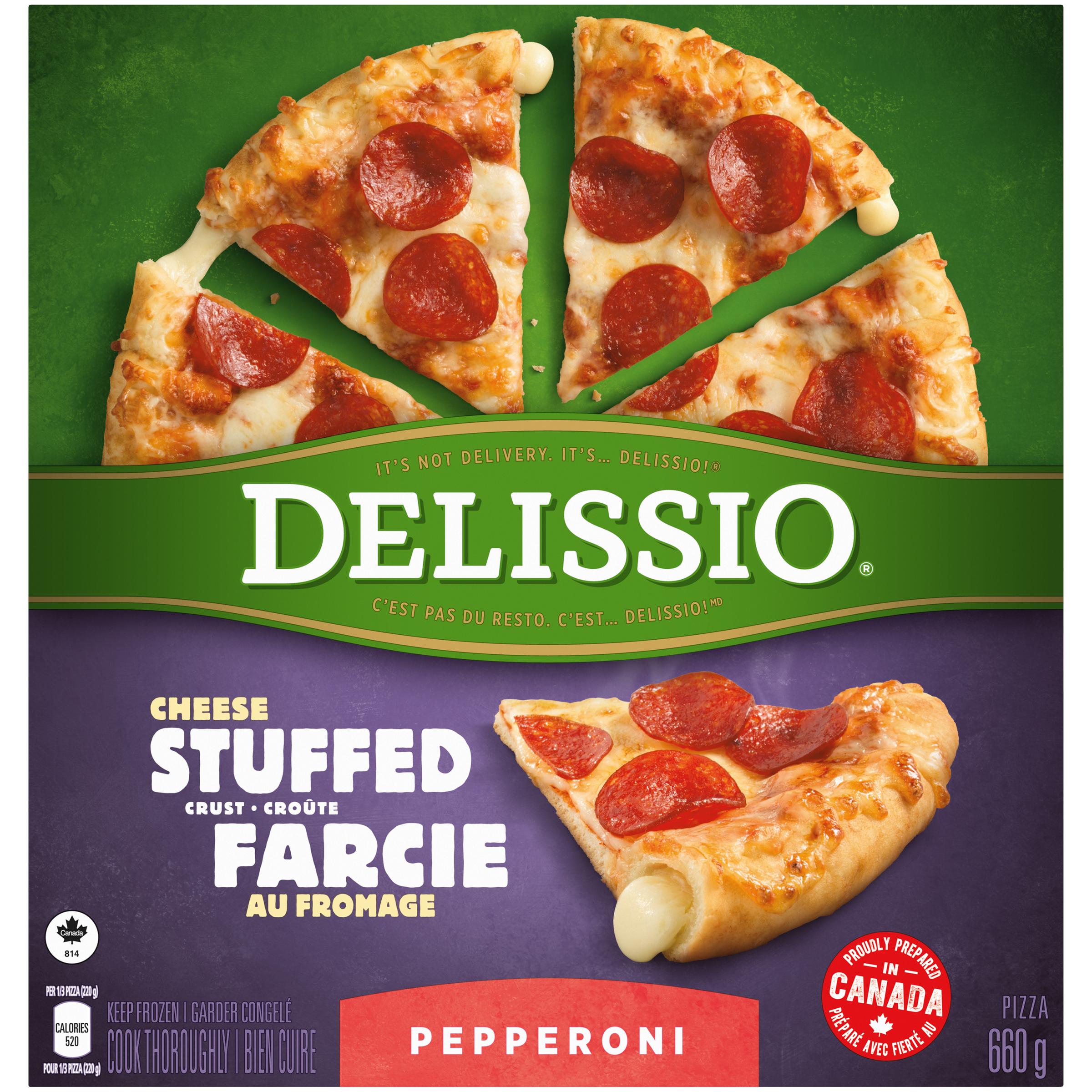 Delissio Stuffed Crust Pepperoni Pizza 660 g