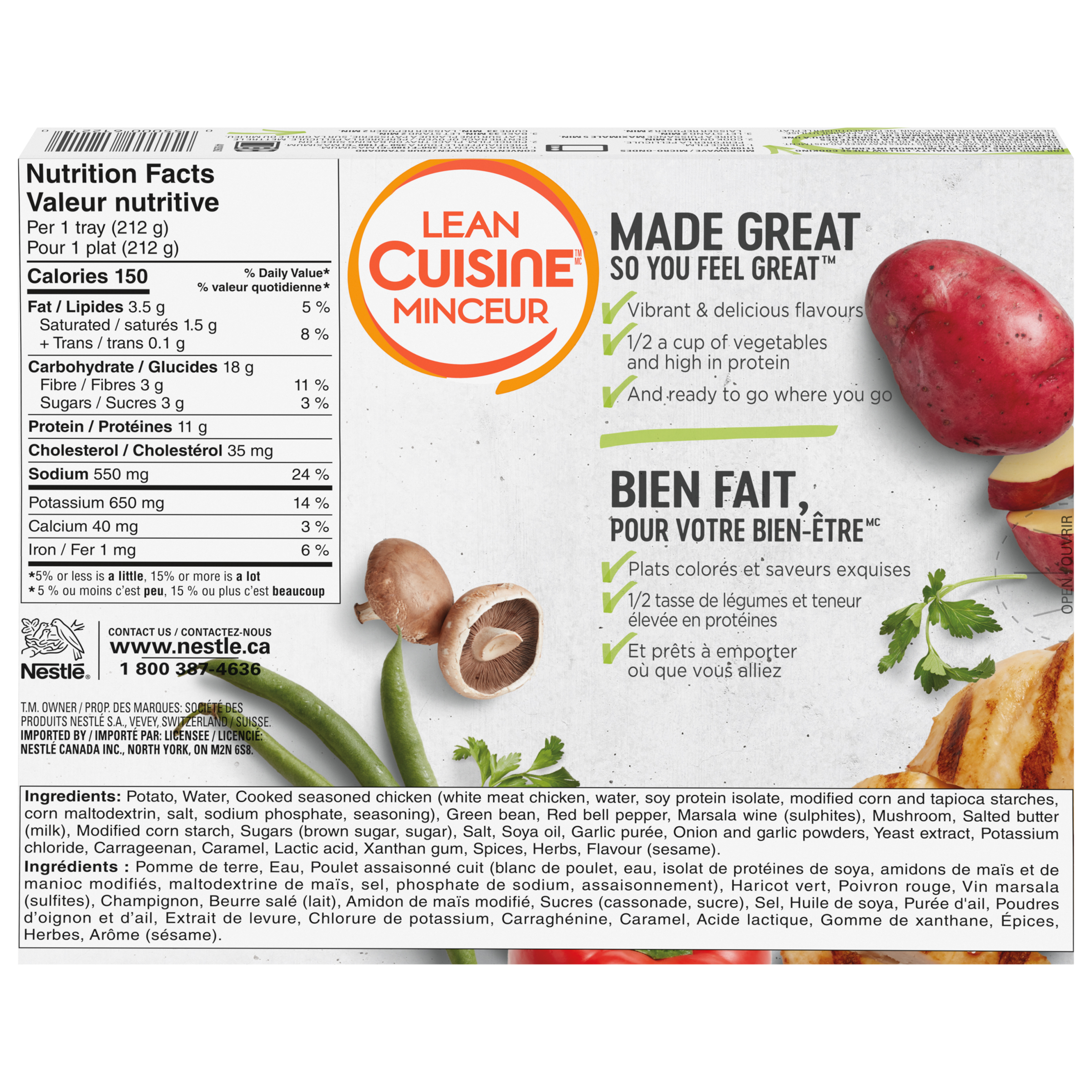 LEAN CUISINE Chicken in Wine Sauce, Frozen Entrée 212 g