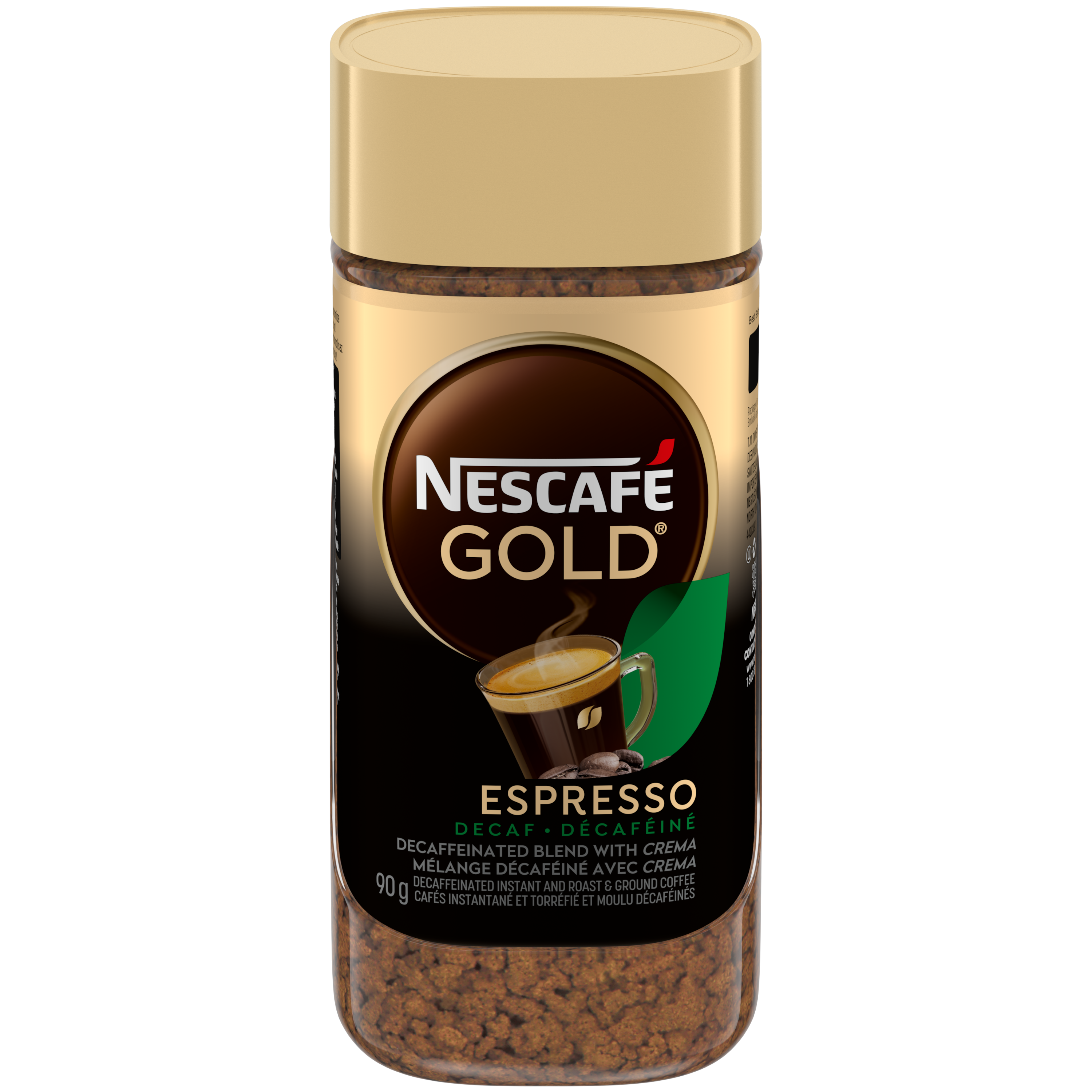 NESCAFÉ Café instantané riche, café torréfié foncé, avec des grains de café  100 % naturels – Pot de 170 g, 3 pièces et riche décaféiné, café