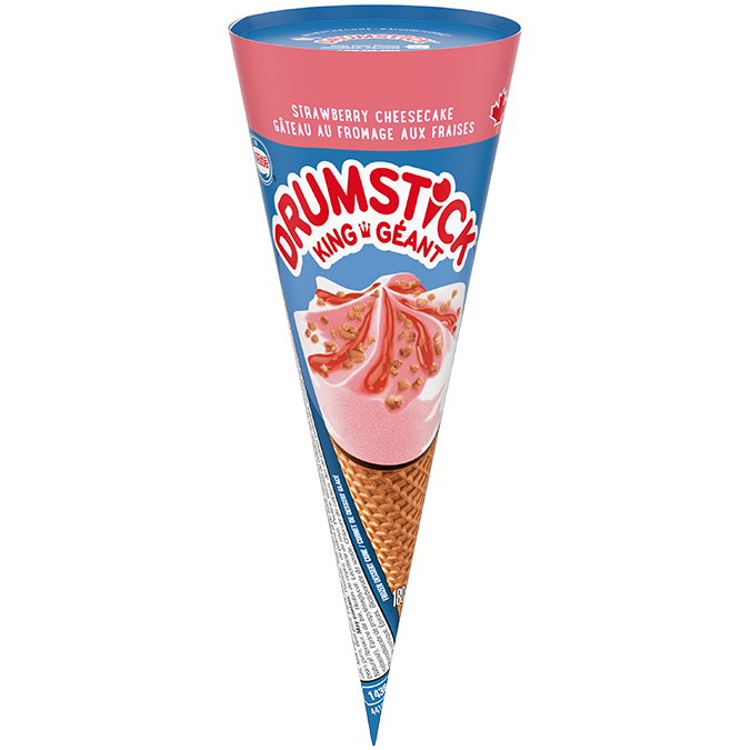 Drumstick strawberry ice cream cone