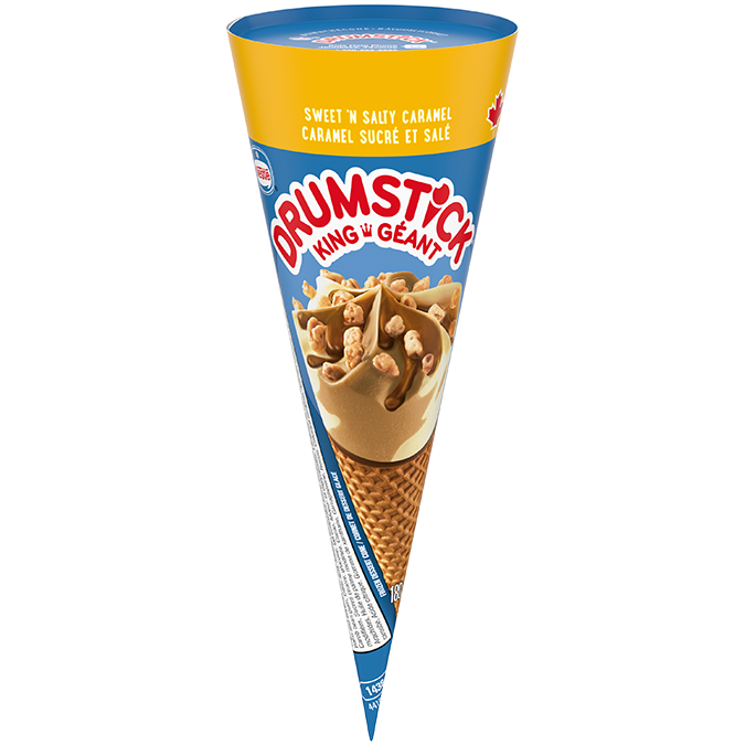 Drumstick sweet salty caramel ice cream cone