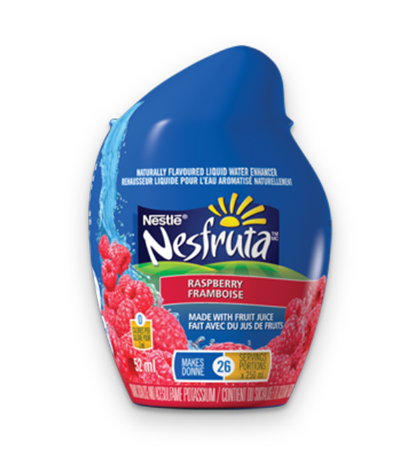 NESFRUTA Framboise, rehausseur d'eau liquide naturellement aromatisé, 52 ml donne 26 portions.