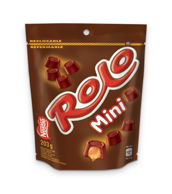 ROLO Mini chocolats, sachet refermable, 203 grammes.