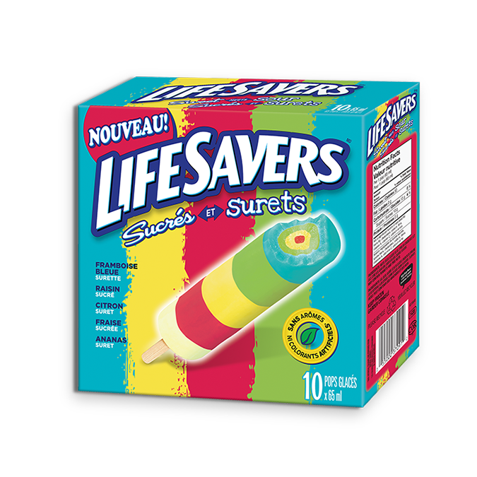 LIFESAVERS Sweet Meets Sour Pops, portions de 10 x 65 ml.