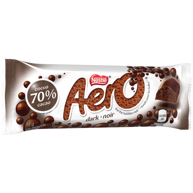Title text placeholder Tablette de chocolat noir AERO 70% de cacao, 42 grammes.