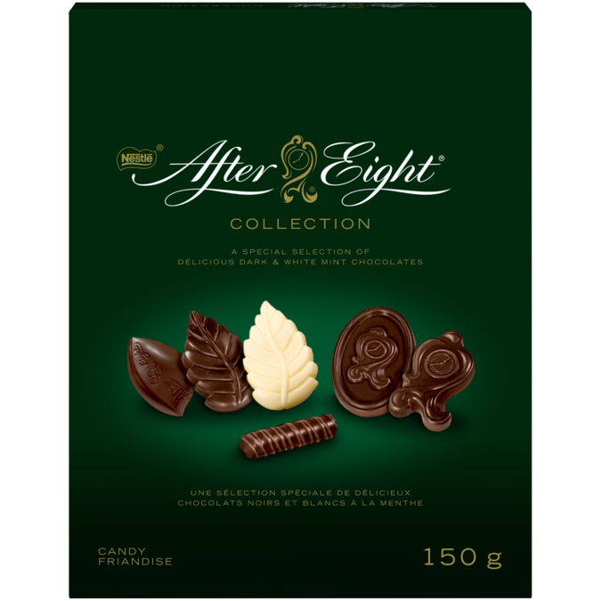 Title text placeholder AFTER EIGHT Chocolate Collection, 150 grams.