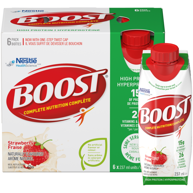 Title text placeholder BOOST High Protein - Strawberry, 6 x 237 ml