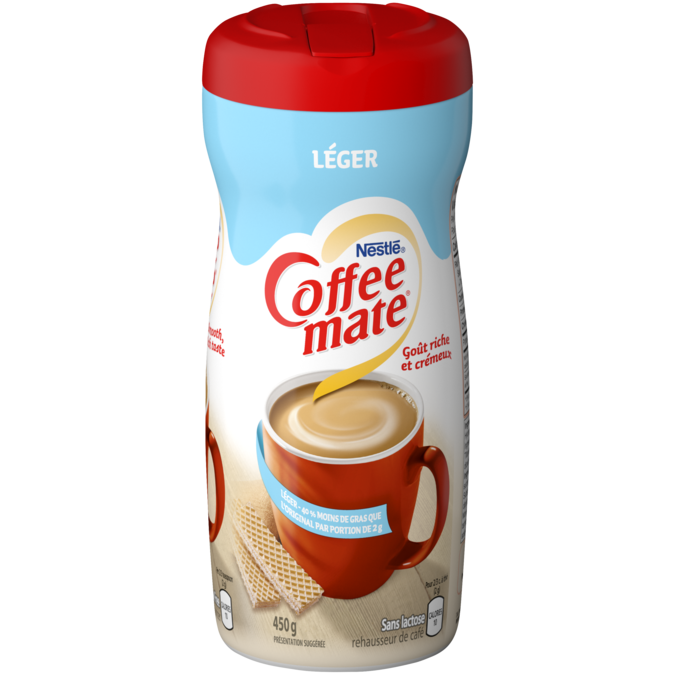 COFFEE-MATE Léger, 50% moins de matières grasses, 450 grammes.